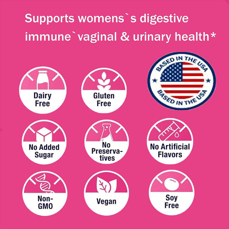 Yobalty Vegan Probiotic Gummies, Promote Vaginal Health, 5B Cfus, Sugar-Free Digestive Support 120Ct