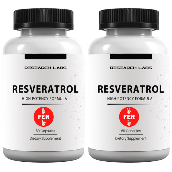 Research Labs High Potency Micronized Resveratrol Supplement. 2 for 1 Ad. Potent Antioxidants Supplement, Trans Resveratrol for Heart Health, Promotes anti Aging & Cognitive Support