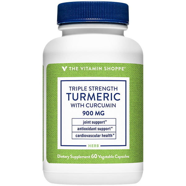 The Vitamin Shoppe Triple Strength Turmeric with Curcumin 900Mg, Supports Joint Mobility & Provides Antioxidant Benefits & 5Mg Bioperine to Enhance Nutrient Absorption - Once Daily (60 Capsules)
