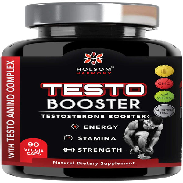 Holsom Harmony Testosterone Booster for Men with Horny Goat Weed – (90 Veggie Caps)