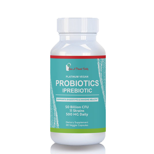 Lose a Pound Daily Platinum Vegan Probiotic and Delayed Release Prebiotic, 30 Veggie Capsules
