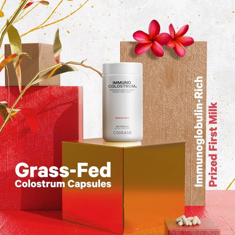 Codeage Colostrum Supplement, Immunoglobulin-Rich Grass-Fed Colostrum First Milking Capsules, 180 Ct