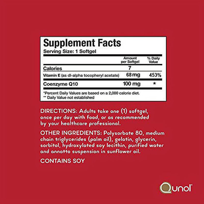 Qunol Ultra Coq10 100Mg, 3X Better Absorption, Patented Water and Fat Soluble Natural Supplement Form of Coenzyme Q10, Antioxidant for Heart Health, 120 Count Softgels