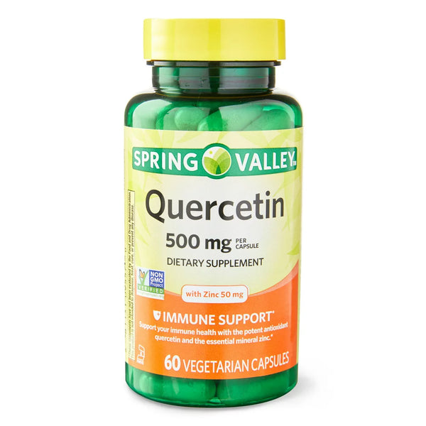 Spring Valley Quercetin Immune Support Dietary Supplement Vegetarian Capsules, 500 Mg, 60 Count