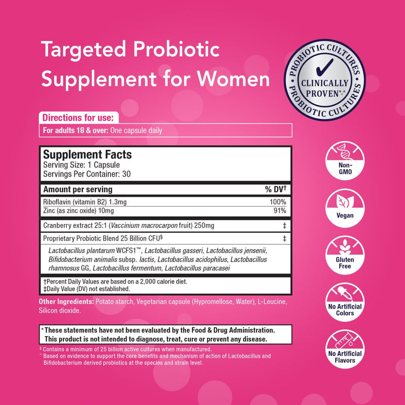 Bio360 Probiotics Women'S Formula, Daily Vegan Probiotic for Vaginal & Digestive Health, 30 Ct