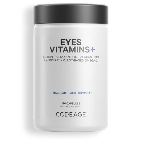 Codeage Eyes Vitamins AREDS 2 Formula, Astaxanthin, Lutein, Meso Zeaxanthin, Zinc, Omega-3, Marigold, 120 Ct
