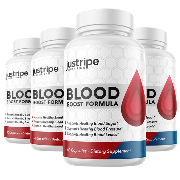 4 Pack Blood Boost Formula Blood Flow Accelerator by Just Ripe - 60 Capsules