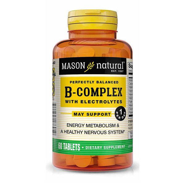 Mason Natural Vitamin B-Complex with Electrolytes - Supports Energy Metabolism, 60 Tablets
