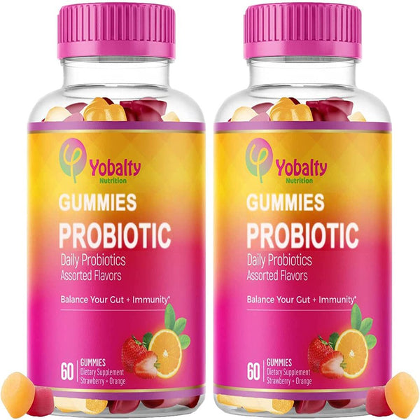 Yobalty Vegan Probiotic Gummies, Promote Vaginal Health, 5B Cfus, Sugar-Free Digestive Support 120Ct