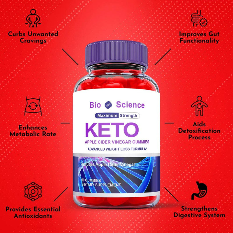 (1 Pack) Bioscience Keto ACV Gummies - Energy & Focus Boosting Dietary Supplements for Weight Management & Metabolism - Fat Burn - 60 Gummies