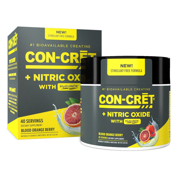 CON-CRET+ NITRIC OXIDE with Hydronox™, Blood Orange Berry Powder, Patented Creatine Hcl with Hydronox™ and Organic Beet Root Extract, Promotes Vasodilation, 40 Servings