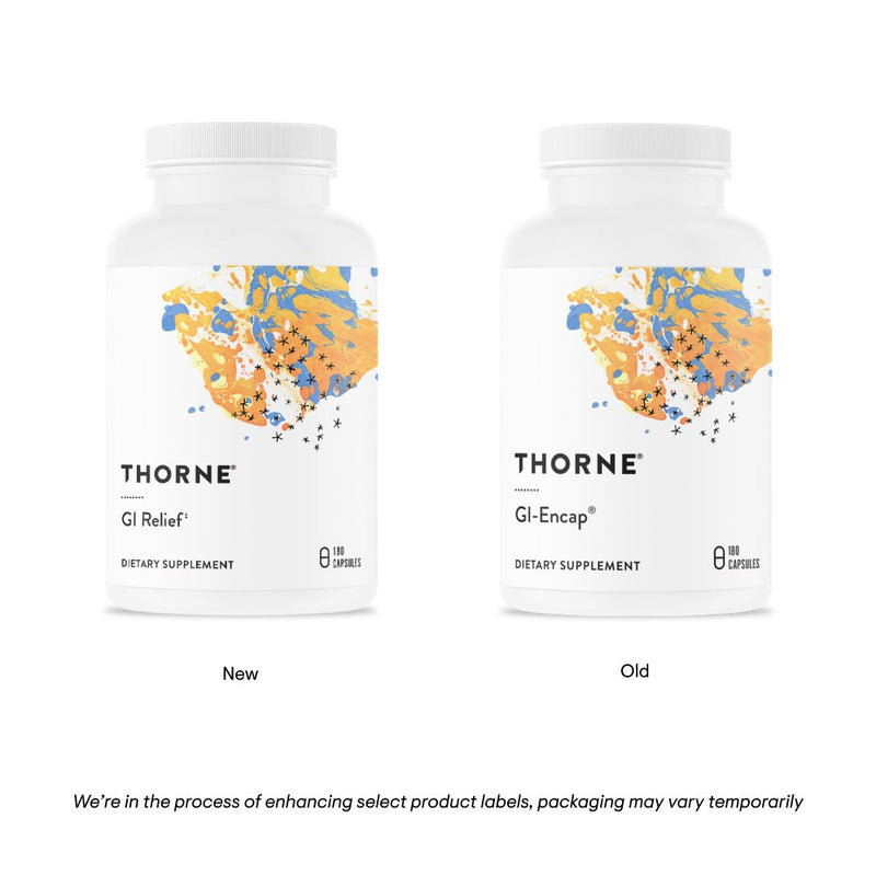 Thorne GI Relief, Digestion Supplement Supports Gut Health & Bloating Relief, Made with Marshmallow Root Extract & Digestive Enzymes, 180 Capsules, 90 Servings