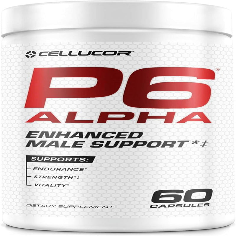 Cellucor P6 Alpha Testosterone Booster + Strength Support + Vitality + 60 Capsules + 30 Servings