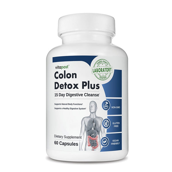 Vitapost Colon Detox plus 15-Day Digestive Cleanse Supplement - 60 Capsules