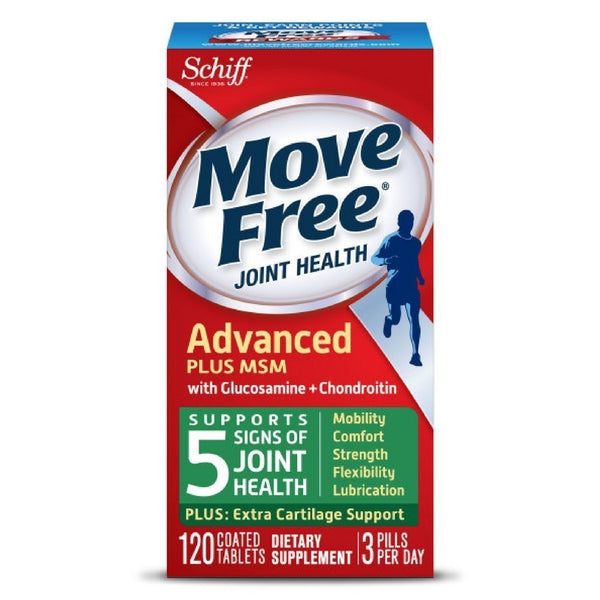 Schiff Move Free Advanced Joint Health with Glucosamine & Chondroitin Tablets, 120 Ct, 4 Pack