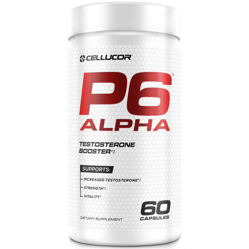 Cellucor P6 Alpha Testosterone Booster + Strength Support + Vitality + 60 Capsules + 30 Servings