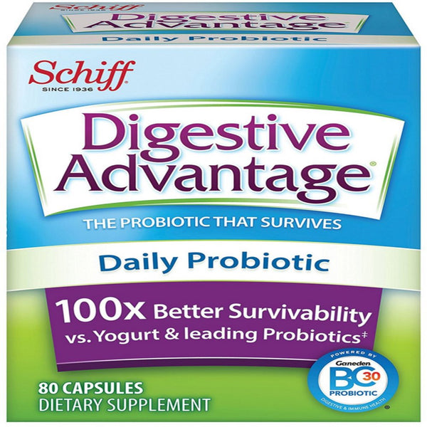 Digestive Advantage Daily Probiotic - Survives Better than 50 Billion Capsules 80 Each - (Pack of 2)