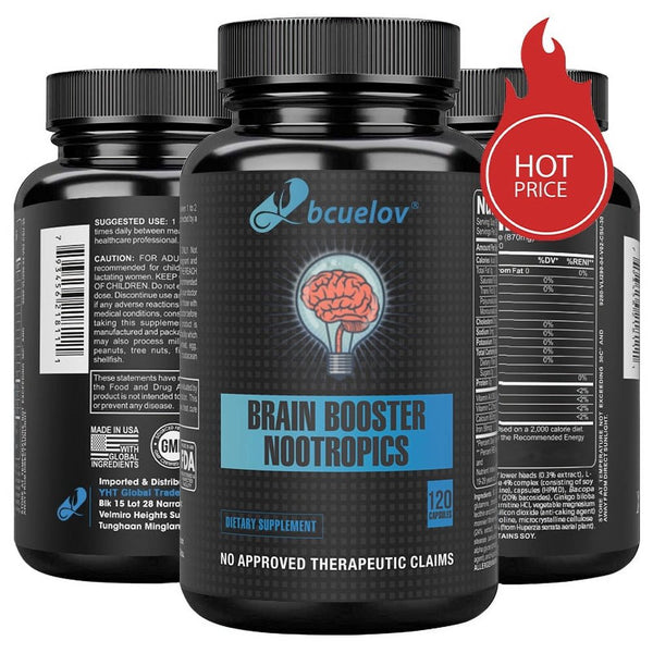 Super Nootropic Brain Booster Supplement - Enhance Focus, Boost Concentration & Improve Memory | Mind Enhancement with Ginkgo Biloba & St Johns Wort for Neuro Energy & IQ