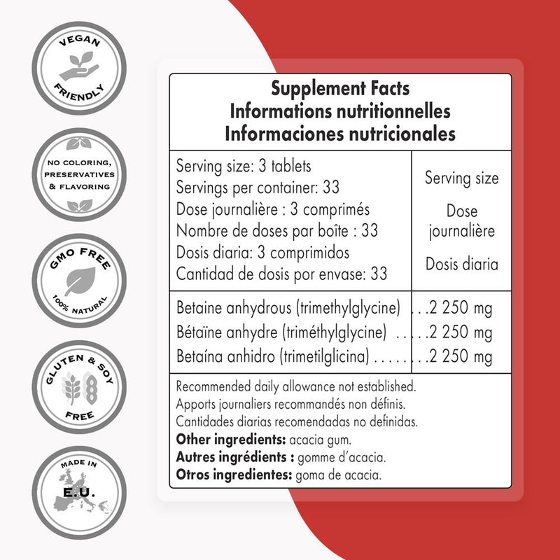 Supersmart - TMG Supplement 2250 Mg Per Day (Trimethylglycine) - Betai