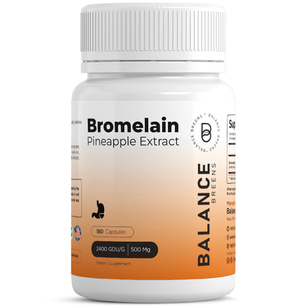 Bromelain 500Mg, 180 Capsules - Pineapple Extract Digestive Enzyme - Supports Digestion and Joint Support Supplement - by Balance Breens