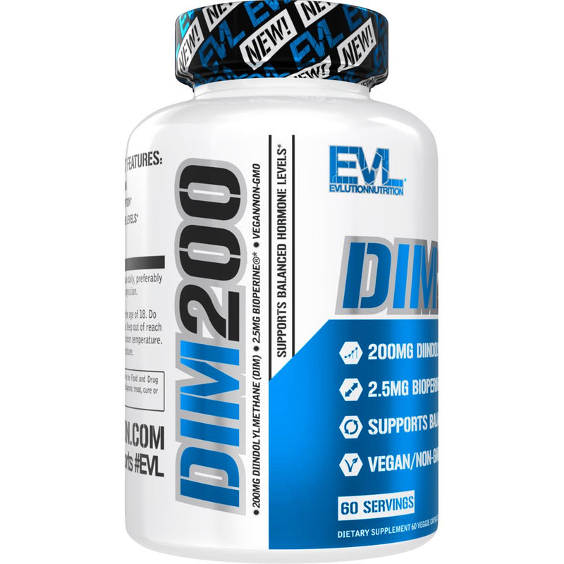 Evlution Nutrition DIM Supplement for Men 60Ct - Advanced Diindolylmethane DIM 200Mg Estrogen Blocker for Men with Bioperine for Enhanced Absorption