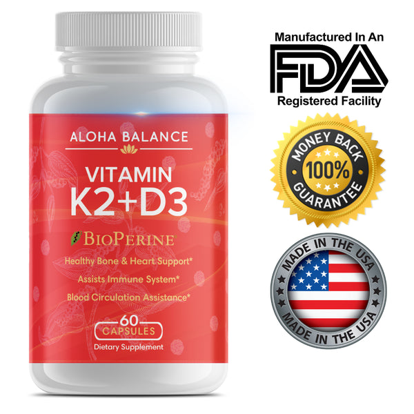 Daily D3 + K2 for Increased Vitamin D and K Levels - 5,000Iu Vitamind3 (MK7) with Bioprene - Promotes Healthy Bone, Heart & Immune Support
