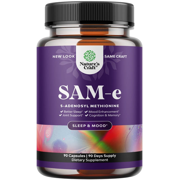 Pure SAM-E Nootropic Brain Supplement - Brain Support Supplement with S Adenosyl Methionine Memory Pills for Brain Health and Joint Health - Immune Support Supplement and Mood Support Supplement