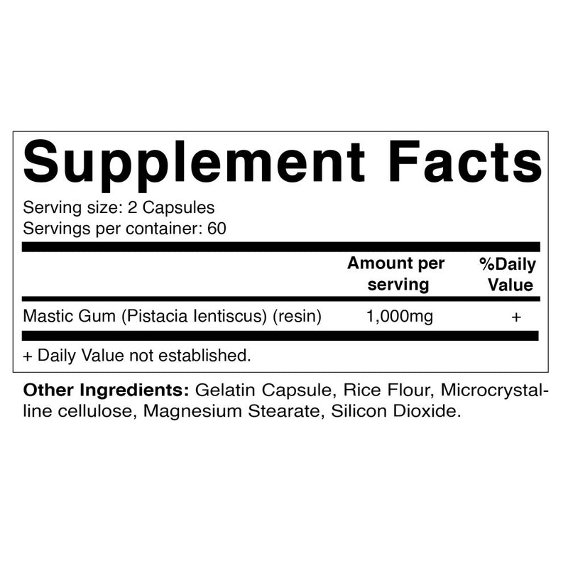 2 Pack - Vitamatic Mastic Gum 1000Mg per Serving 120 Capsules - Promotes Digestive, Oral & Liver Health (Total 240 Capsules)