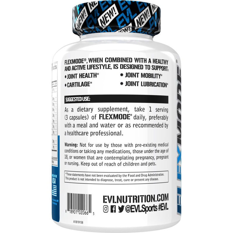 Evlution Nutrition High Absorption Joint Support Supplement - Flexmode Joint Supplement with Advanced Joint Vitamins Including Glucosamine Chondroitin MSM Boswellia and Hyaluronic Acid - 30 Servings
