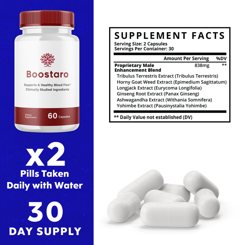 (1 Pack) Boostaro - Dietary Supplement - 60 Capsules
