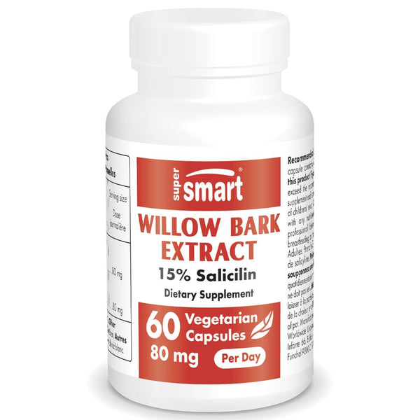 Supersmart - White Willow Bark Extract 80 Mg per Day (15% Salicin) - Cardiovascular Health - Joint Support Supplement | Non-Gmo & Gluten Free - 60 Vegetarian Capsules