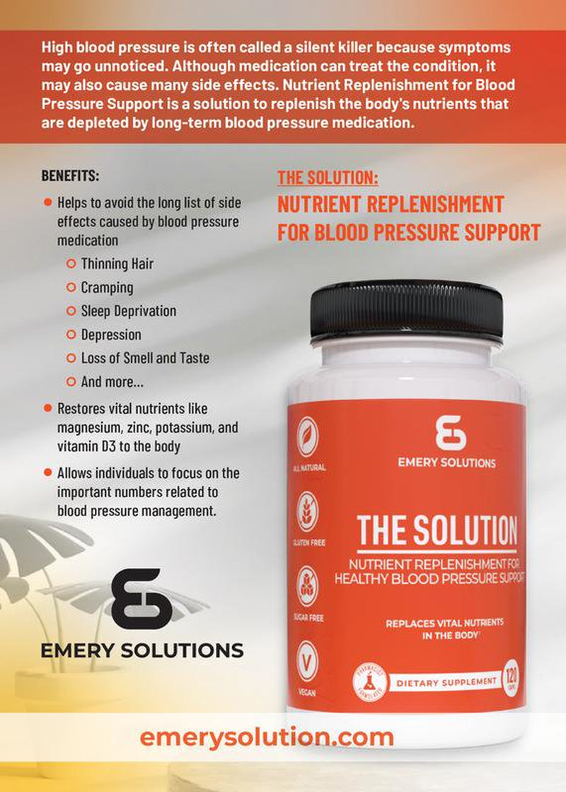 Emery Solutions Nutrient Replenishment - D3, Blood Pressure Support - 120 Capsules