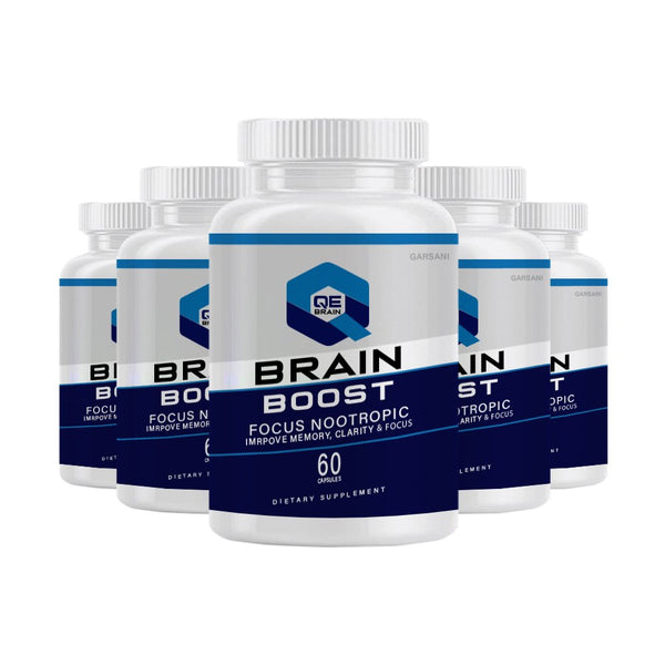 (5 Pack) - QE Brain Boost, QE Brain Boost Focus Nootropic Advanced Cognitive Support