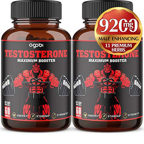 Herbal Test Support for Male Supplement - Support Efficiency, Speed, Strength, Flexibility - T-Level Boost Equivalent 9200Mg - 2 Packs 60Caps - 120 Veggie Capsules 2-Month Supply