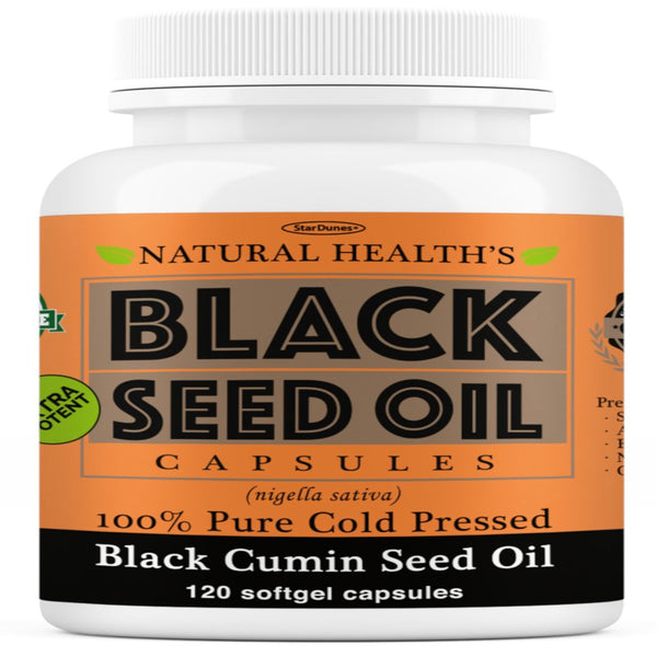 Pure Black Seed Oil Capsules 1000Mg per Serving - 120 Capsules - Supplement Pills to Support Healthy Blood Sugar, Blood Pressure, Cholesterol, Healthy Skin, Hair, and Nail, Cold Pressed, Non GMO
