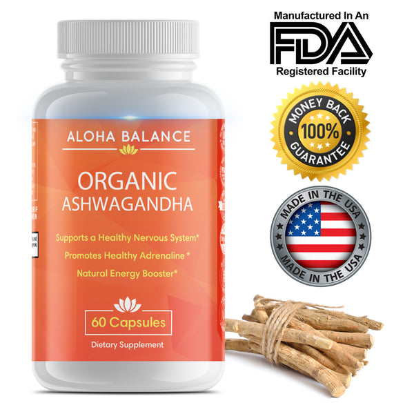 Ashwagandha Root Powder - Energy Booster & Adrenaline Aid - Natural Supplement by Aloha Balance