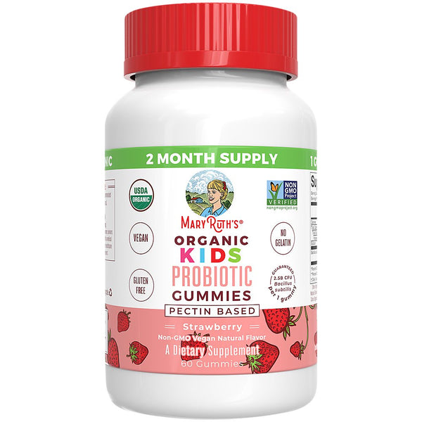Organic Kids Probiotic Gummies - 2.5 Billion Cfus - Strawberry (60 Gummies)