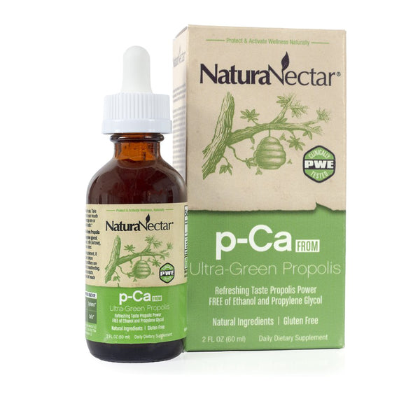 Naturanectar P-Ca from Liquid Green Bee Propolis, Drops - Nootropic Brain Supplement - Focus, Memory & Immune Support- Ultra Pure Flavonoids, Premium Brazilian Green Propolis, Caffeine Free, 60 Ml.