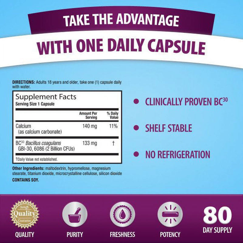 Digestive Advantage Daily Probiotic - Survives Better than 50 Billion Capsules 80 Each
