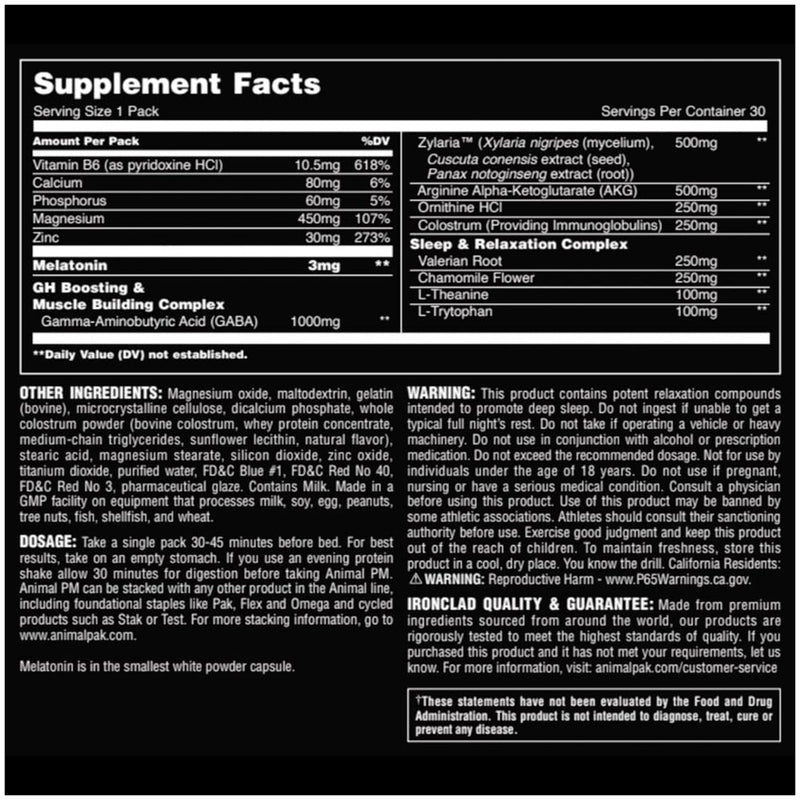 Universal Nutrition Animal PM Sleep Support Supplement - 30 Servings