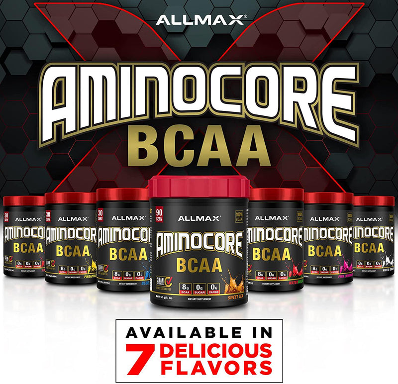 ALLMAX Nutrition AMINOCORE BCAA Powder, 8.18 Grams of Amino Acids, Intra and Post Workout Recovery Drink, Gluten Free, Fruit Punch, 945 g