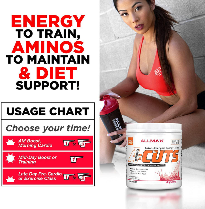 ALLMAX Nutrition AMINOCUTS (ACUTS), Amino-Charged Energy Drink (Goji Berry Martini)