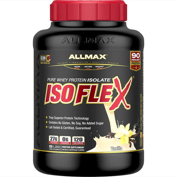 ALLMAX Nutrition - ISOFLEX - 100% Ultra-Pure Whey Protein Isolate - Vanilla - 5 Pound