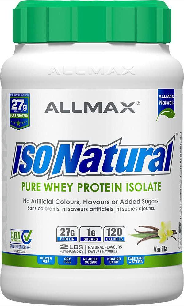 ALLMAX Nutrition Isonatural Whey Protein Isolate, Vanilla, 2 lbs