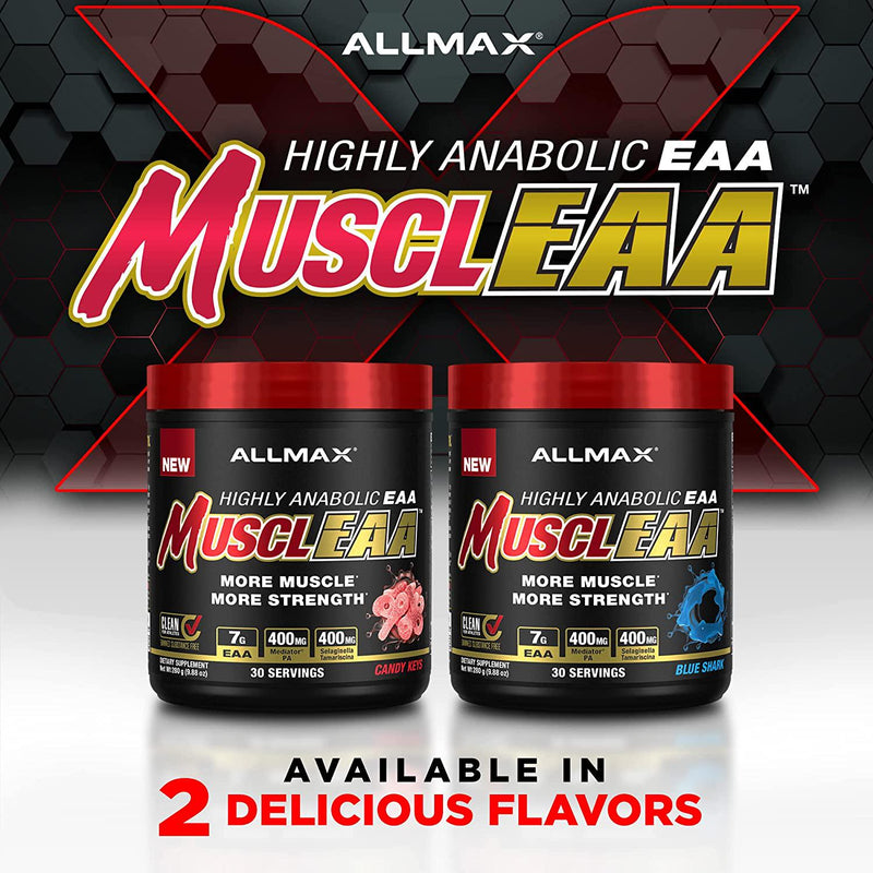 ALLMAX Nutrition - MUSCLEAA, Amino Energy for Strength and Muscle gain, Supports Hydration, Stamina and Exercise Performance, Formulated with 7000mg EAAs and 4200mg BCAAs (Candy Keys)