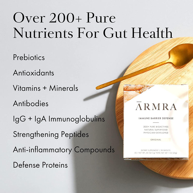 ARMRA - Original Flavorless - Nature's Complete Immune Superfood with Bovine Colostrum | 30 Packets | Promotes Immune, Gut, Metabolic Health | Rich in Nutrients | No Additives, Non-GMO, Gluten Free