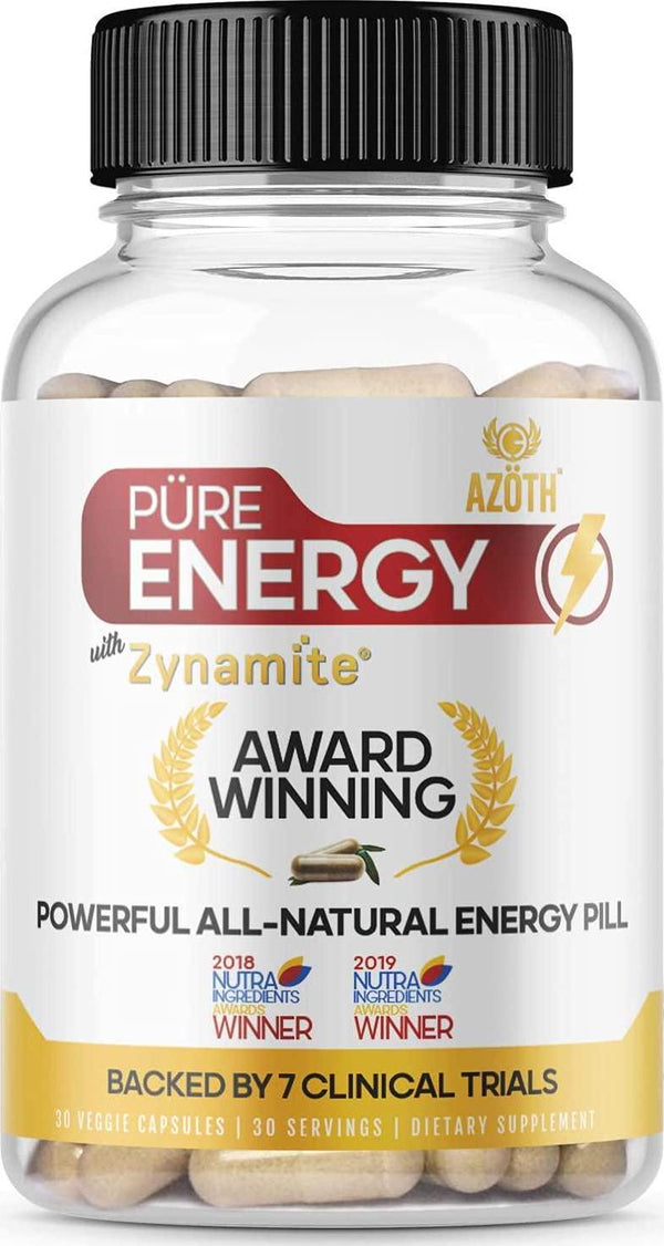 AZOTH Pure Zynamite Energy Supplement - Boost Energy and Focus, Decrease Fatigue, Increase Brain Power and Physical Performance - 100% Mangifera Indica Extract Nootropic - 30 Crash-Free Energy Pills