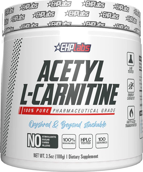 Acetyl L-Carnitine by EHPlabs - Weight Loss Support, Helps Boost Energy Production, Memory and Focus, Non-GMO, Vegan, Gluten Free - 100 Serves