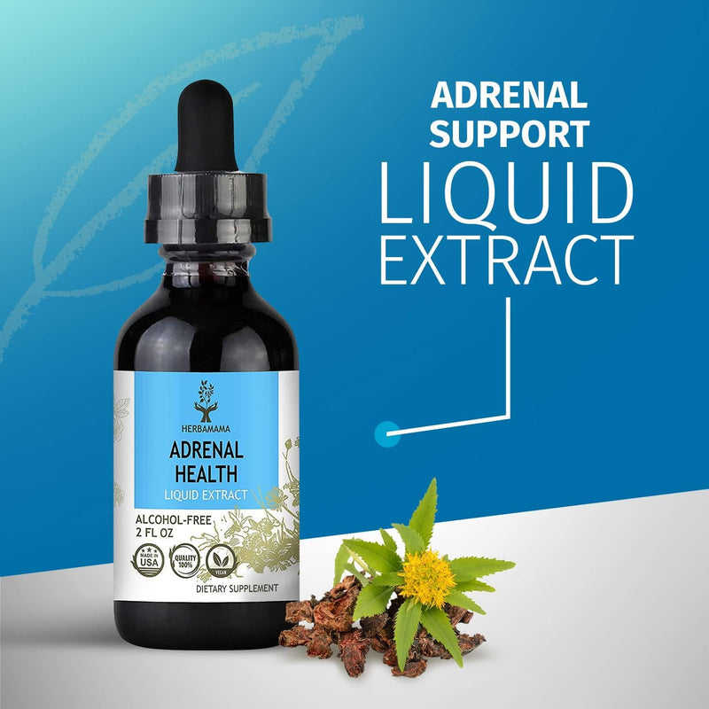 Adrenal Health Liquid Extract 2 fl oz | All-Natural Adrenal Supplement | Herbal Formula | Cortisol Manager with Ashwagandha and Rhodiola Rosea | Anxiety and Stress Relief | Mood Booster