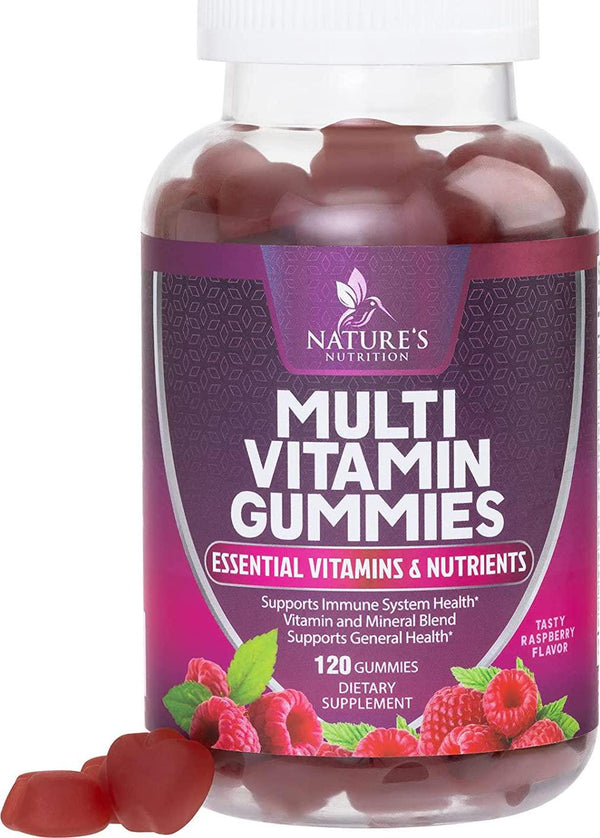 Adult Multivitamin Gummies with Vitamin C, D3 and Zinc for Immune Health Support - Natural Complete Daily Gummy Vitamin Supplement - Vegetarian Multi Vitamins for Men and Women - 120 Gummies